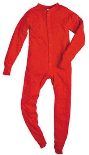 Indera - Boys Rib Knit Union Suit, Red (Size Small)