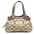 Coach Lexi Signature Sateen Satchel Bag 18828 Khaki Copper