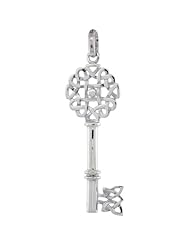 Sterling Silver Celtic Knot Key Pendant Flawless Quality, 1 7/8 inch (47 mm) tall
