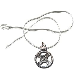 Sterling Silver Pendant Amulet with Chain 1.75 inches (spndt025)