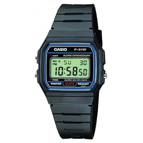 Casio -F-91W-1YER - Montre Homme- Quartz digitale - Chronographe - Bracelet Plastique noir