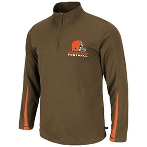 NFL Cleveland Browns Men's Read and React III Long Sleeve Pull Over, Classic Brown/Dark Orange, Medium