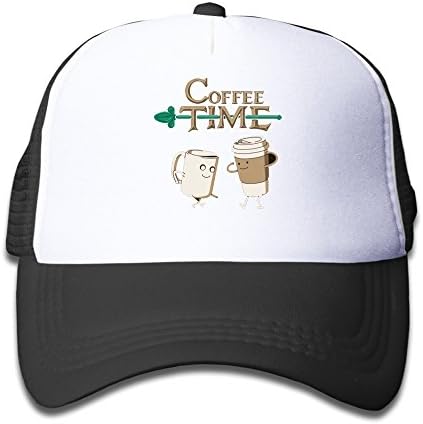Funny Fun Joke Of Coffee Time Mesh Trucker Baseball Hat For Youth One Size Black