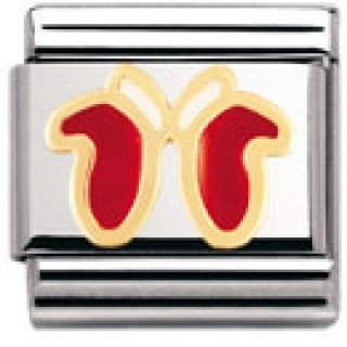 Nomination Composable Classic CHRISTMAS Edelstahl, Email und 18K-Gold (Handschuhe ROT) 030 Preisvergleich