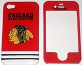 Licensed Chicago Blackhawks NHL Apple iPhone 4 Faceplate Hard Cell Protector Case Housing Cover Snap On