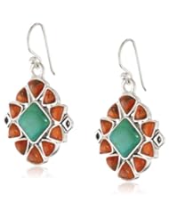 Barse "Festival" Turquoise Orange Coral Drop Earrings