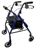 Ez2care Deluxe Padded Seat Rollator with Storage Box, Galaxy Blue