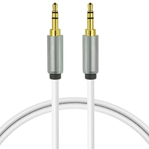 Mediabridge 3.5mm Male To Male Stereo Audio Cable (8 Feet) - TPE Cable Jacket - Step Down Design for iPhone, iPod, Smartphone, Tablet & MP3 Cases - White - (Part# MPC-35-8TW )