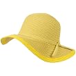 Kids Girls 6-12 Age UPF 50 Beach Summer Floppy Bucket Sun Hat Natural Yellow