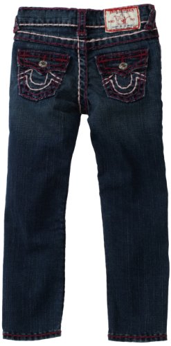 True Religion Girls 2-6x Julie Skinny Jean with Super T-Stitchin, Dark Harlow, 2