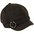 Crystal Newsboy Gatsby Cabby Adjustable Cap Hat Black