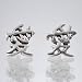 Small Chinese Love Symbol Stud Earrings in Sterling Silver, #9440