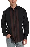 Cubavera Men's Long Sleeve Cotton Engineered Yarn Dye Stripe Shirt