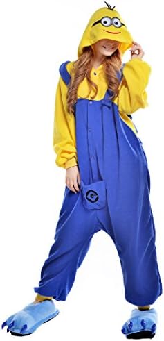 NEWCOAPLAY Unisex Onesies Pajamas Kigurumi Cosplay Sleepsuit Costume (S, Minions)
