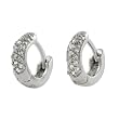 Sterling Silver Pave Style Hugger Earings