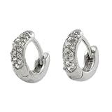 Sterling Silver Pave Style Hugger Earings