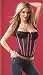 Sexy Adult Womens Halloween Costume Black Pink Stripe Satin Corset Bustier Costume Top Clubwear Outfit