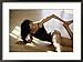 Brunette Stretching Collections Framed Photographic Poster Print, 29x21