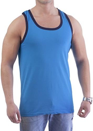 North Gate Mens Soft Tag Free Tank Top A Shirts X-Large, turquoise/black
