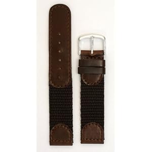 Men's Swiss Army Style Watchband Brown 16mm Watch Band