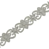 Scroll & Flower Design Pave Diamond Bracelet 5.02cttw