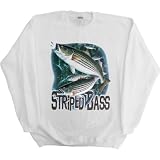 41ePQFWak6L. SL160  MENS SWEATSHIRT : ASH   XX LARGE   Striped Bass   Fishing