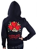 ED HARDY Christian Audigier Tattoo Zip Womens Hoodie Black Size L