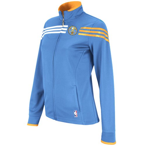 adidas Denver Nuggets Ladies Powder Blue On-Court Full Zip Track Jacket (Large)