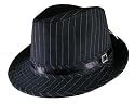 Hip Rock Fedora Pinstripe Gangster Black