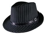 Hip Rock Fedora Pinstripe Gangster Black