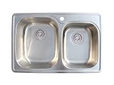 Overmount Double Bowl Kitchen Sink 33