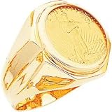 41ePUVtewaL. SL160  14K Gold 1/10oz American Eagle Coin Ring Sz 10
