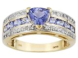 10KT 1.30CTW TANZANITE WITH .16CTW DIAMOND RING