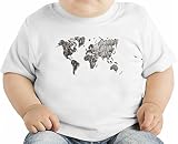 World map オーガニックベビーTシャツ 12 - 18 Months