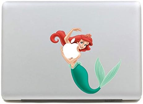 Vati Leaves Removable Colorful Beautiful Mermaid Vinyl Decal Sticker Skin Art Black for Apple Macbook Pro Air Mac 13" 15" inch / Unibody 13" 15" inch Laptop