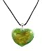 Necklace - N84 - Murano Glass Style - Heart Shape ~ Lime Green