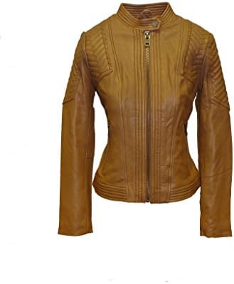 Michael Kors Women's Moto Leather Jacket with Snap Collar