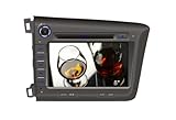 Rupse 2012 Honda Civic Linksverkehr Auto DVD Player mit 8'' HD Touchscreen GPS Navigationssystem Bluetooth iPod Subwoofer RDS