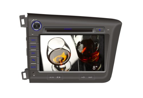 Rupse 2012 Honda Civic Linksverkehr Auto DVD Player mit 8'' HD Touchscreen GPS Navigationssystem Bluetooth iPod Subwoofer RDS