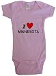 I LOVE MINNESOTA - MINNESOTA BABY - State-series - White, Blue or Pink Onesie / Baby T-shirt