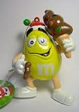 M&M Candy Yellow M&M with Chocolate Ice Cream Cone Christmas Ornament
