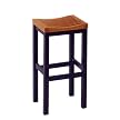 Black/ Oak Top Barstool - 29H"