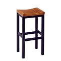 Black/ Oak Top Barstool - 29H"