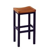 Black/ Oak Top Barstool - 29H"