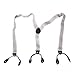 HDE Men's Formal Fashion Button End Adjustable Dress Suspenders - 1 1/4 Inch Wide (Off-White Striped)