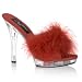 Pleaser Lip-101-8 5 Inch Stiletto Heel Platform Marabou Slipper Size 5
