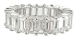 14k White Gold 925 Emerald Cut Diamond Cz Eternity Band