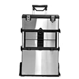 TRINITY Stainless Steel 3-in-1 Portable Rolling Suitcase Toolbox