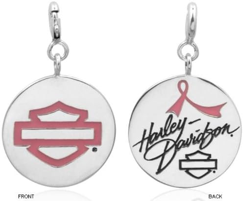 Harley-Davidson® Women's Sterling Silver Pink Enamel Bar & Shield® Charm
