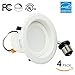 Hykolity 4 Inch Dimmable LED Downlight, Energy Star, UL Listed, 9W (65W Equivalent), 720LM, 4000K Neutral White, Retrofit LED Recessed Lighting Fixture, Can Lights for Ceiling Retrofit LED, Pack of 4
